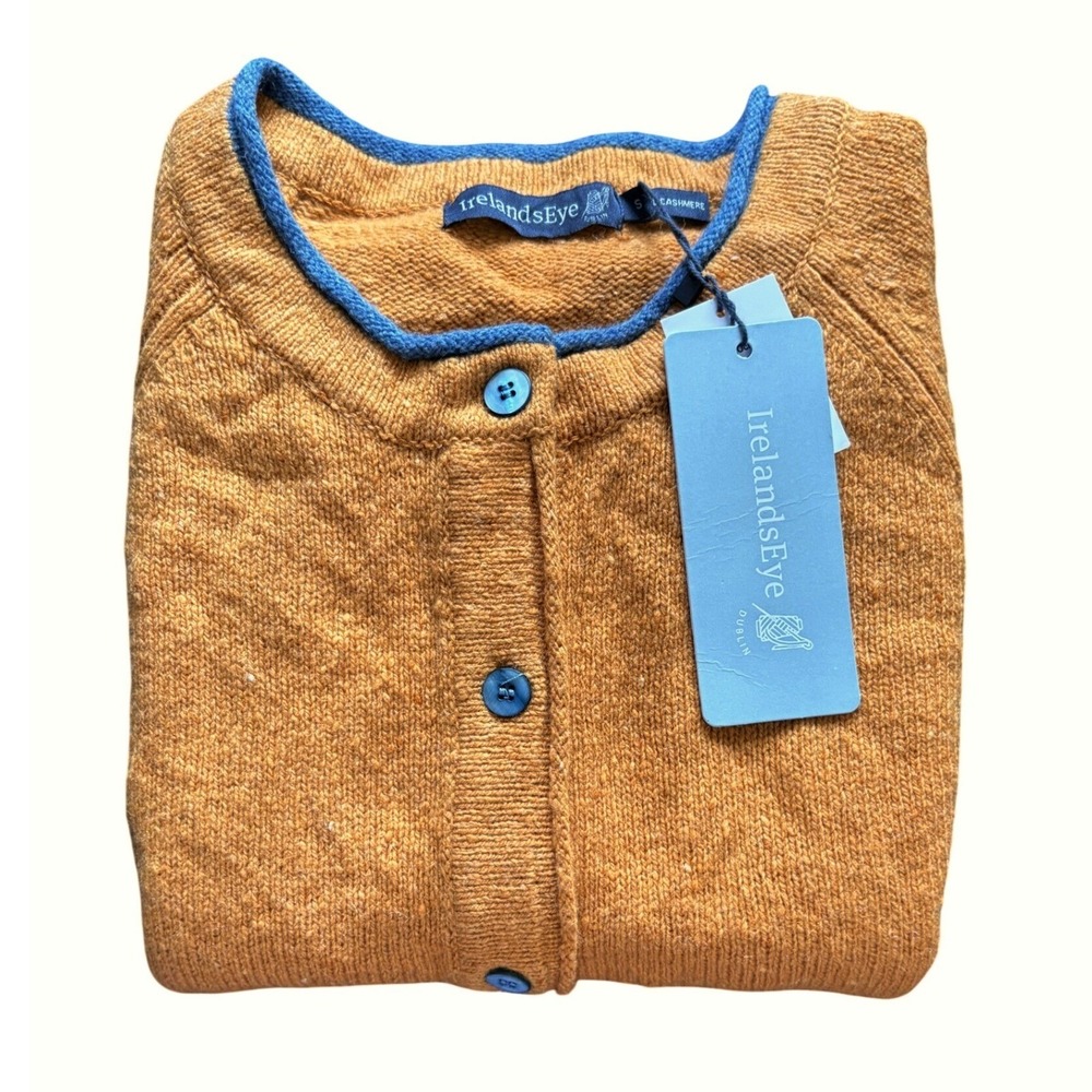 IrelandsEye Cardigan Womens S Ochre Killiney Wool Cashmere Blend Sweater NWT - Picture 4 of 9